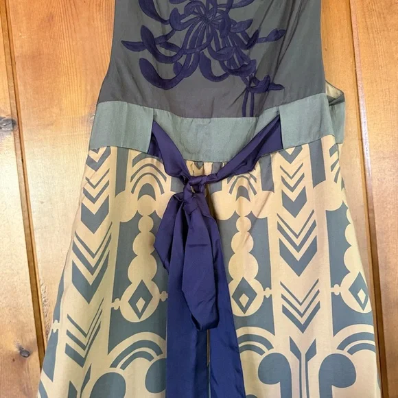 FLOREAT ANTHROPOLOGIE FULLY LINED SILK & COTTON SLEEVELESS Dress - Picture 5 of 5